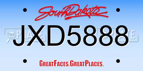 JXD5888 South Dakota License Plate