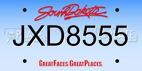 JXD8555 South Dakota License Plate