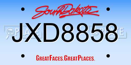JXD8858 South Dakota License Plate