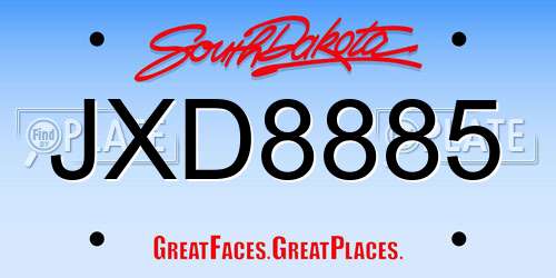 JXD8885 South Dakota License Plate