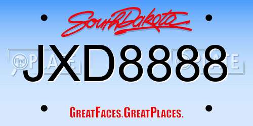 JXD8888 South Dakota License Plate