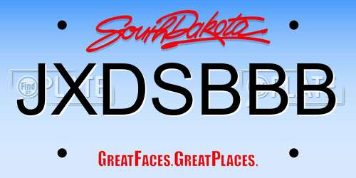 JXDSBBB South Dakota License Plate