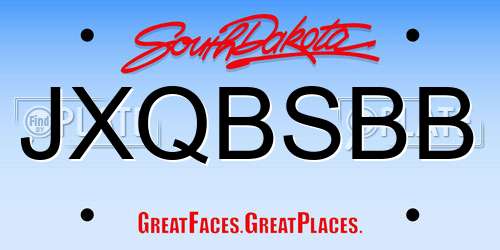 JXQBSBB South Dakota License Plate