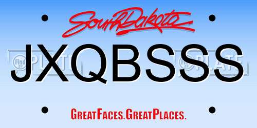 JXQBSSS South Dakota License Plate