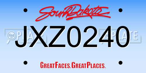 JXZ0240 South Dakota License Plate