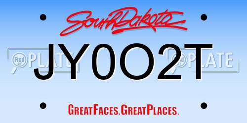 JY0O2T South Dakota License Plate