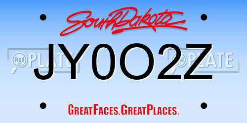JY0O2Z South Dakota License Plate