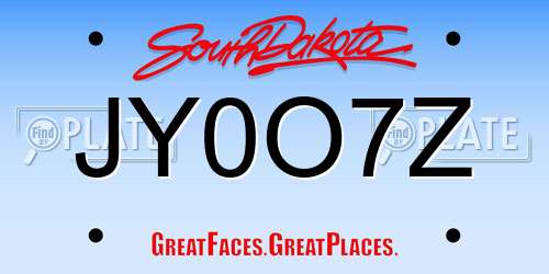 JY0O7Z South Dakota License Plate