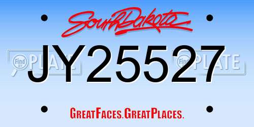 JY25527 South Dakota License Plate