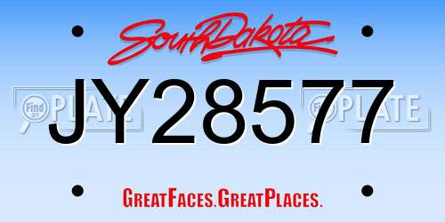 JY28577 South Dakota License Plate