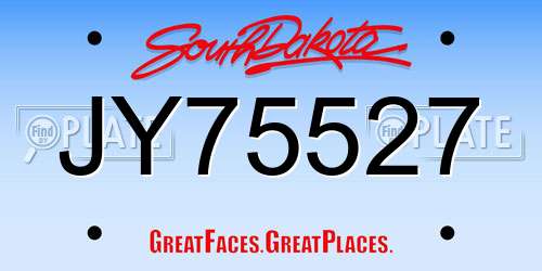 JY75527 South Dakota License Plate