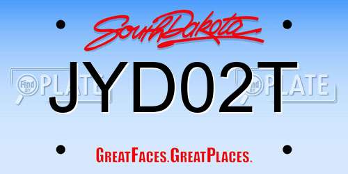 JYD02T South Dakota License Plate