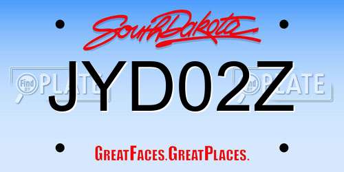 JYD02Z South Dakota License Plate