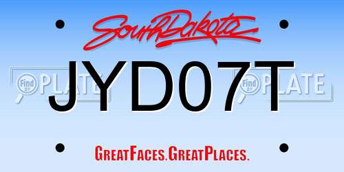 JYD07T South Dakota License Plate