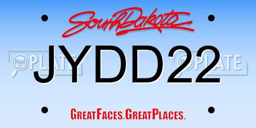 JYDD22 South Dakota License Plate