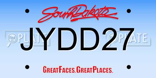 JYDD27 South Dakota License Plate