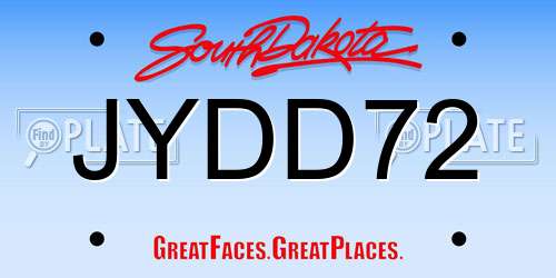 JYDD72 South Dakota License Plate