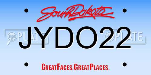 JYDO22 South Dakota License Plate