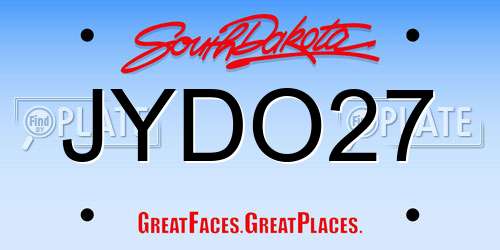 JYDO27 South Dakota License Plate