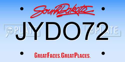 JYDO72 South Dakota License Plate