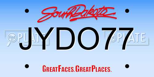 JYDO77 South Dakota License Plate