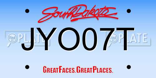 JYO07T South Dakota License Plate