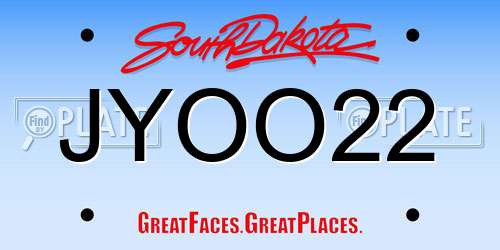 JYOO22 South Dakota License Plate