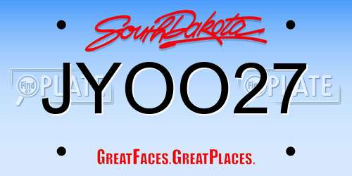 JYOO27 South Dakota License Plate