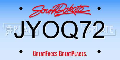 JYOQ72 South Dakota License Plate