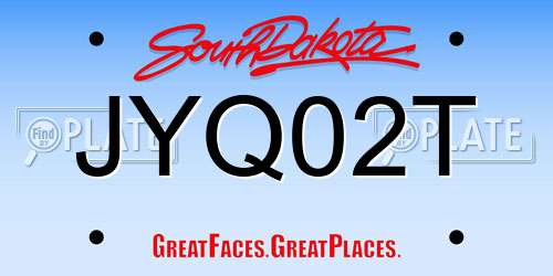 JYQ02T South Dakota License Plate