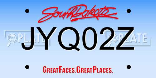 JYQ02Z South Dakota License Plate