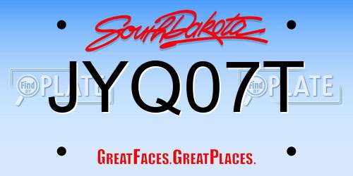 JYQ07T South Dakota License Plate