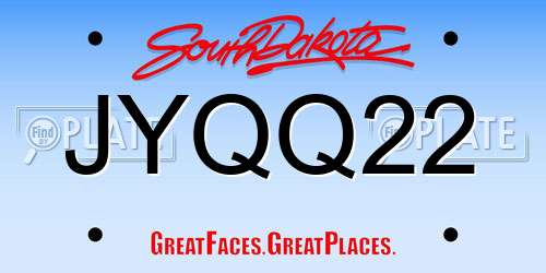 JYQQ22 South Dakota License Plate