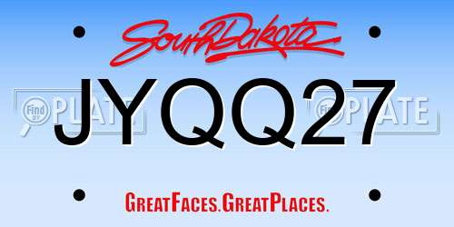 JYQQ27 South Dakota License Plate
