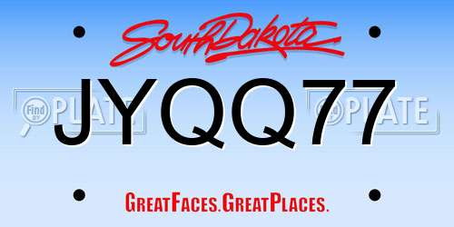 JYQQ77 South Dakota License Plate