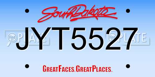 JYT5527 South Dakota License Plate