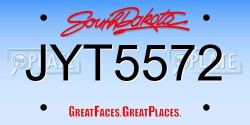 JYT5572 South Dakota License Plate