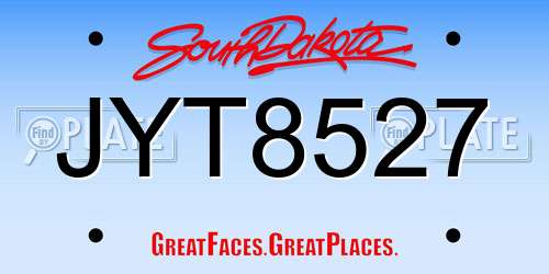 JYT8527 South Dakota License Plate