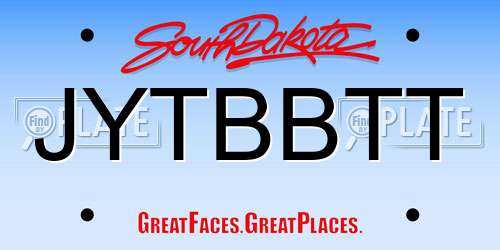 JYTBBTT South Dakota License Plate