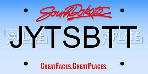 JYTSBTT South Dakota License Plate
