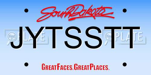 JYTSSTT South Dakota License Plate