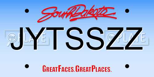 JYTSSZZ South Dakota License Plate