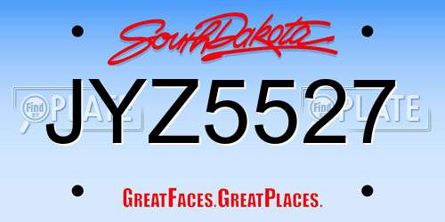 JYZ5527 South Dakota License Plate
