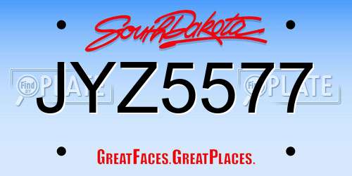 JYZ5577 South Dakota License Plate