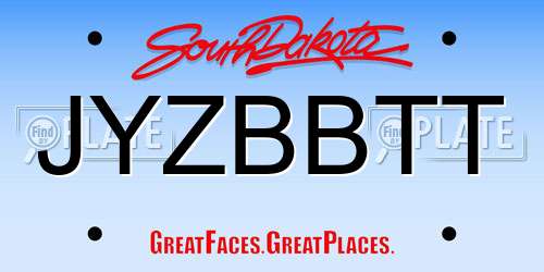 JYZBBTT South Dakota License Plate