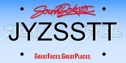 JYZSSTT South Dakota License Plate