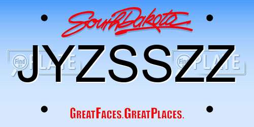 JYZSSZZ South Dakota License Plate