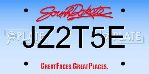 JZ2T5E South Dakota License Plate