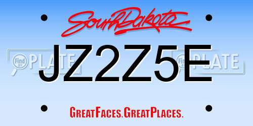 JZ2Z5E South Dakota License Plate