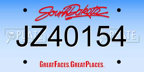 JZ40154 South Dakota License Plate